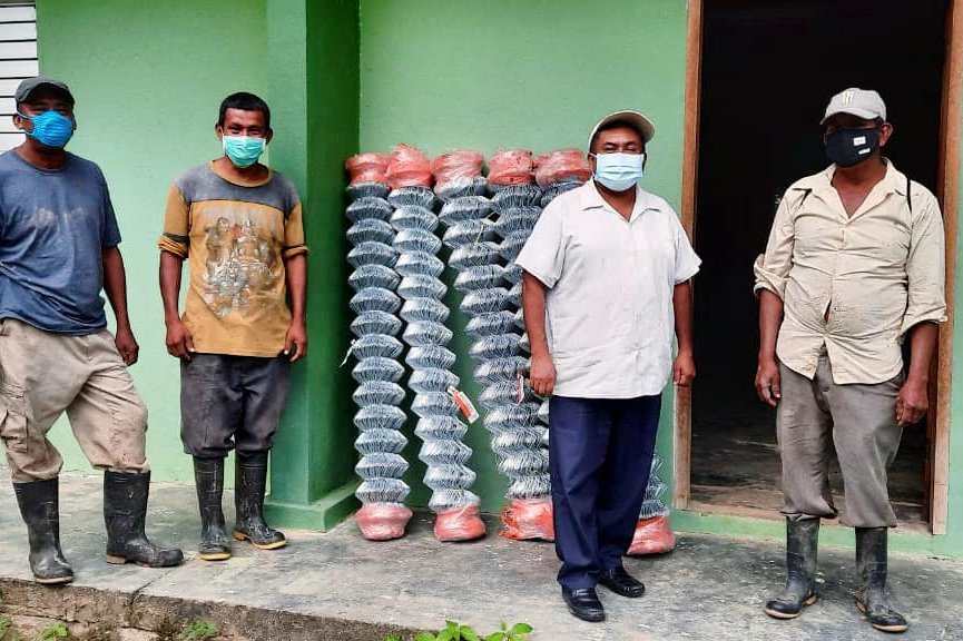 Minister Requena donated materials to Blue Creek R.C School