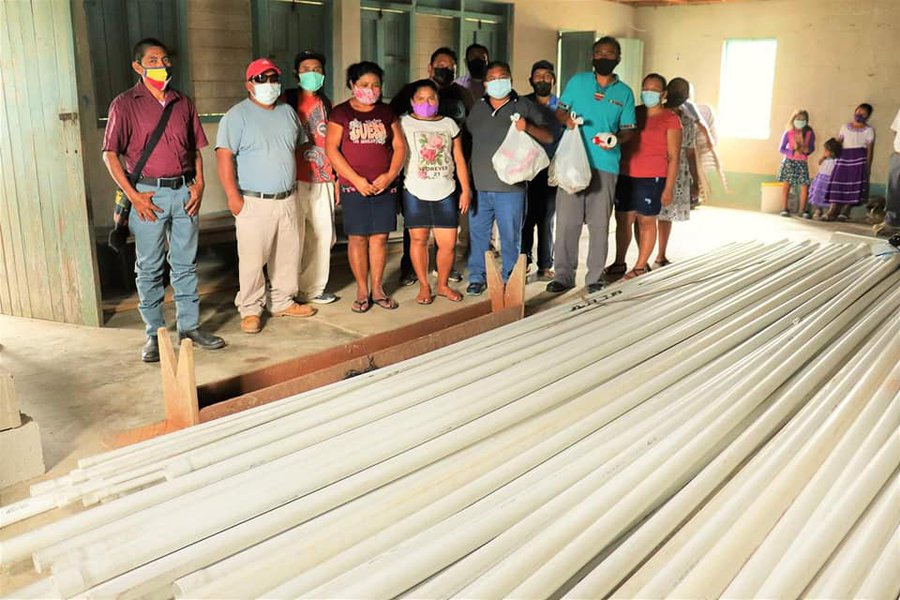 handing over ceremony at pueblo viejo - donation of pipes and fittings for water expansion
